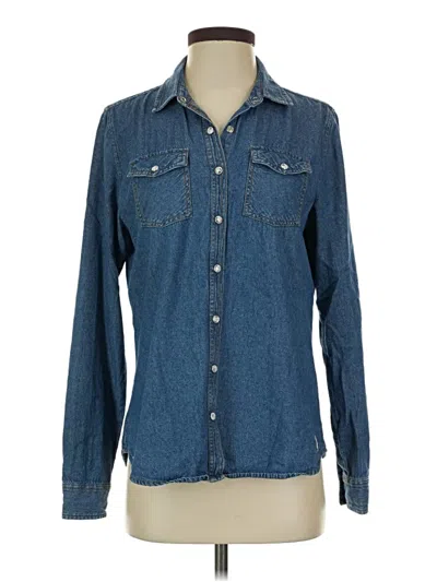 Pre-owned Assorted Brands Long Sleeve Button Down Shirt In Blue