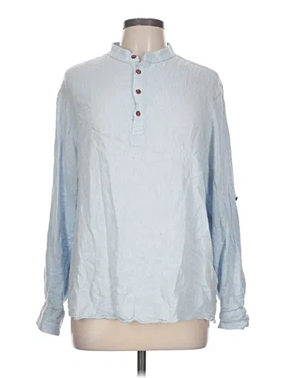 Pre-owned Assorted Brands Long Sleeve Button Down Shirt In Blue