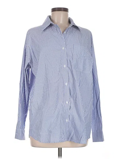 Pre-owned Assorted Brands Long Sleeve Button Down Shirt In Blue