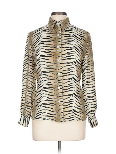 Pre-owned Assorted Brands Long Sleeve Button Down Shirt In Brown