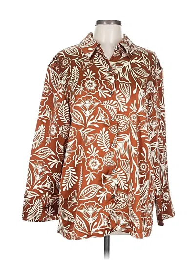 Pre-owned Assorted Brands Long Sleeve Button Down Shirt In Brown