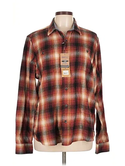 Pre-owned Assorted Brands Long Sleeve Button Down Shirt In Brown
