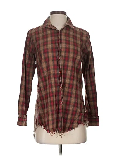 Pre-owned Assorted Brands Long Sleeve Button Down Shirt In Brown