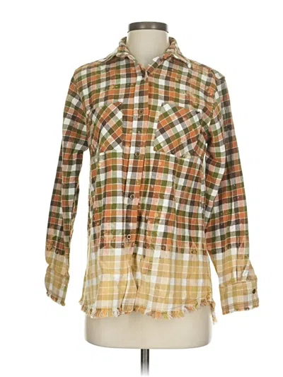 Pre-owned Assorted Brands Long Sleeve Button Down Shirt In Brown