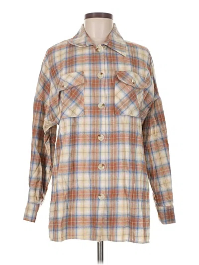 Pre-owned Assorted Brands Long Sleeve Button Down Shirt In Brown