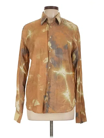 Pre-owned Assorted Brands Long Sleeve Button Down Shirt In Brown