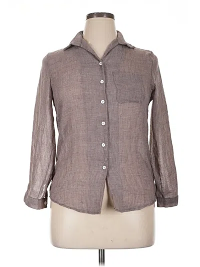 Pre-owned Assorted Brands Long Sleeve Button Down Shirt In Brown