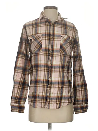 Pre-owned Assorted Brands Long Sleeve Button Down Shirt In Brown