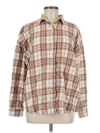 Pre-owned Assorted Brands Long Sleeve Button Down Shirt In Brown