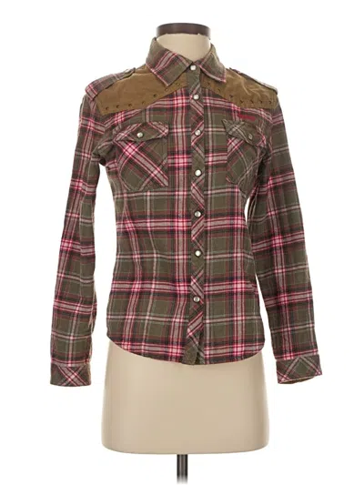 Pre-owned Assorted Brands Long Sleeve Button Down Shirt In Brown