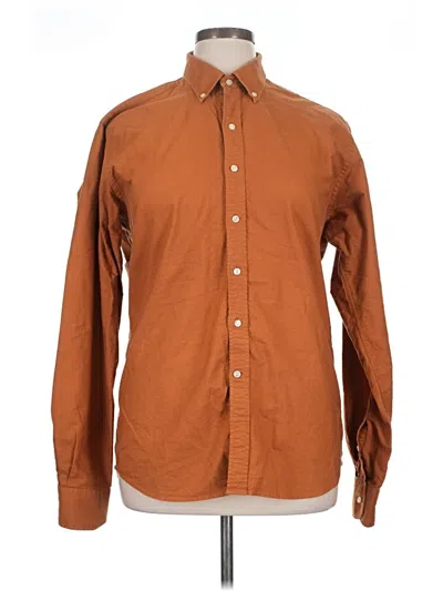 Pre-owned Assorted Brands Long Sleeve Button Down Shirt In Brown