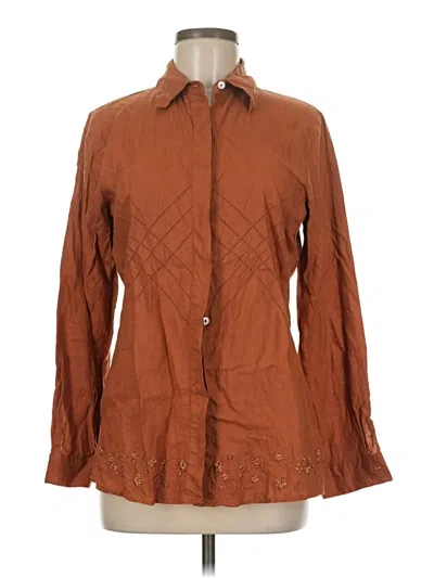 Pre-owned Assorted Brands Long Sleeve Button Down Shirt In Brown