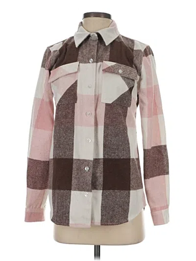 Pre-owned Assorted Brands Long Sleeve Button Down Shirt In Brown