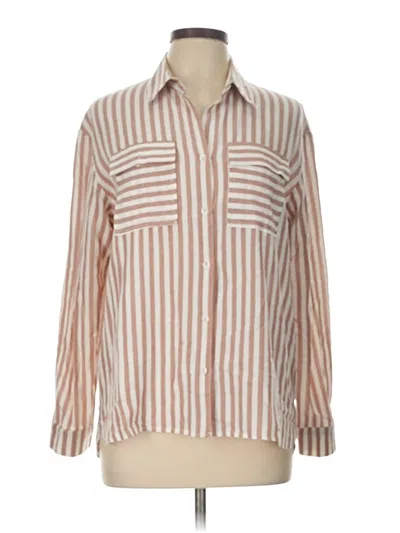 Pre-owned Assorted Brands Long Sleeve Button Down Shirt In Brown
