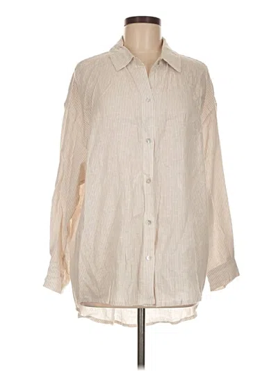 Pre-owned Assorted Brands Long Sleeve Button Down Shirt In Brown