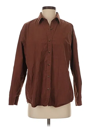 Pre-owned Assorted Brands Long Sleeve Button Down Shirt In Brown