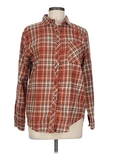 Pre-owned Assorted Brands Long Sleeve Button Down Shirt In Brown