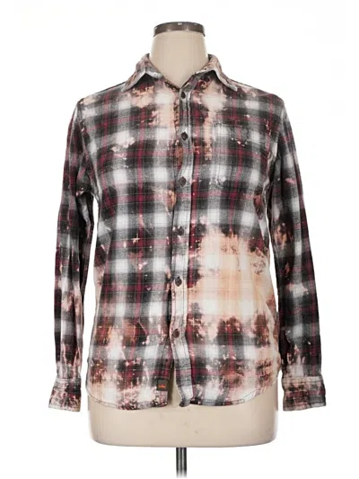 Pre-owned Assorted Brands Long Sleeve Button Down Shirt In Brown