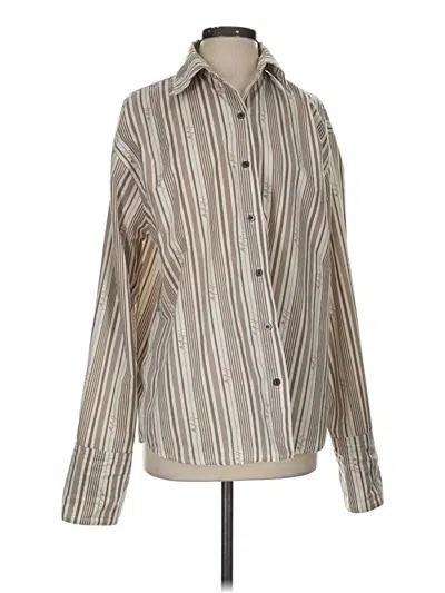 Pre-owned Assorted Brands Long Sleeve Button Down Shirt In Brown