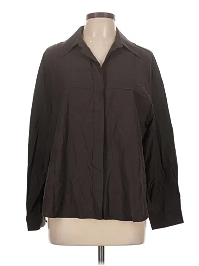 Pre-owned Assorted Brands Long Sleeve Button Down Shirt In Brown