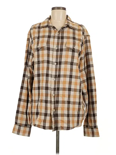 Pre-owned Assorted Brands Long Sleeve Button Down Shirt In Brown
