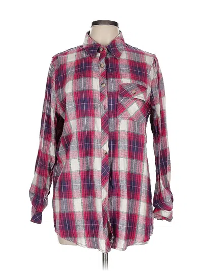 Pre-owned Assorted Brands Long Sleeve Button Down Shirt In Burgundy