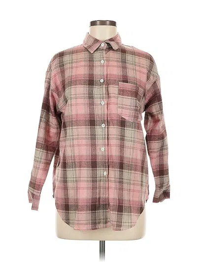 Pre-owned Assorted Brands Long Sleeve Button Down Shirt In Burgundy