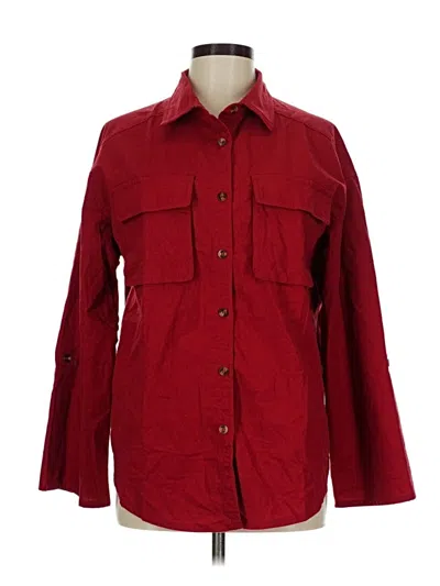 Pre-owned Assorted Brands Long Sleeve Button Down Shirt In Burgundy