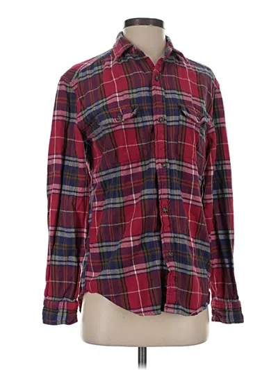 Pre-owned Assorted Brands Long Sleeve Button Down Shirt In Burgundy