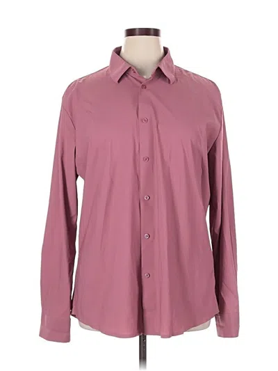 Pre-owned Assorted Brands Long Sleeve Button Down Shirt In Burgundy