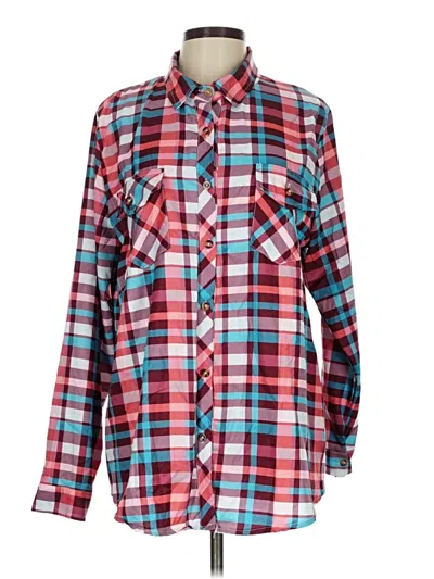 Pre-owned Assorted Brands Long Sleeve Button Down Shirt In Burgundy