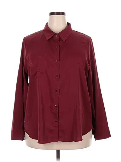 Pre-owned Assorted Brands Long Sleeve Button Down Shirt In Burgundy