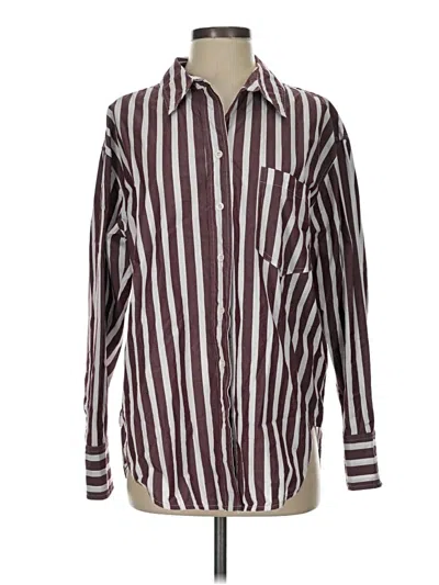 Pre-owned Assorted Brands Long Sleeve Button Down Shirt In Burgundy