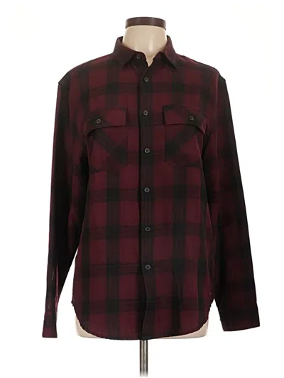 Pre-owned Assorted Brands Long Sleeve Button Down Shirt In Burgundy