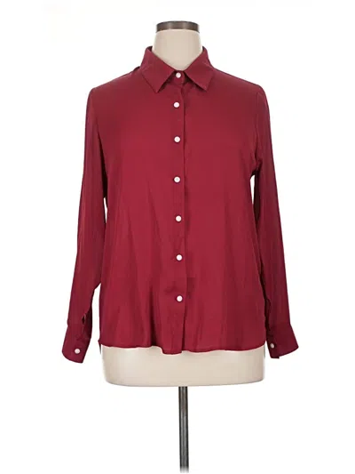 Pre-owned Assorted Brands Long Sleeve Button Down Shirt In Burgundy