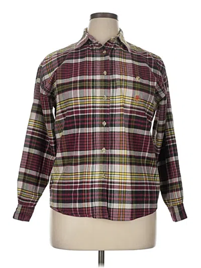 Pre-owned Assorted Brands Long Sleeve Button Down Shirt In Burgundy