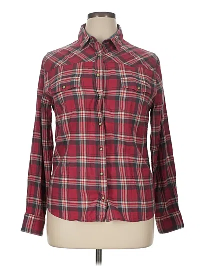 Pre-owned Assorted Brands Long Sleeve Button Down Shirt In Burgundy