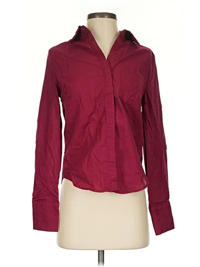 Pre-owned Assorted Brands Long Sleeve Button Down Shirt In Burgundy