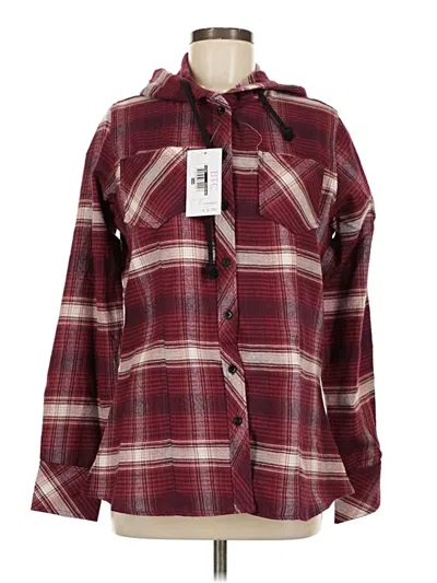 Pre-owned Assorted Brands Long Sleeve Button Down Shirt In Burgundy
