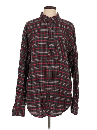 Pre-owned Assorted Brands Long Sleeve Button Down Shirt In Burgundy