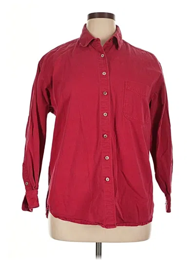 Pre-owned Assorted Brands Long Sleeve Button Down Shirt In Burgundy