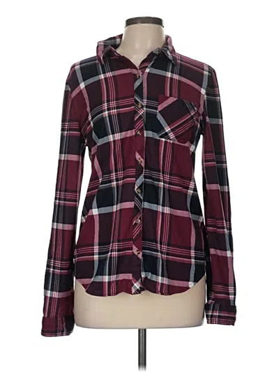 Pre-owned Assorted Brands Long Sleeve Button Down Shirt In Burgundy