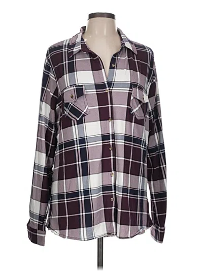 Pre-owned Assorted Brands Long Sleeve Button Down Shirt In Burgundy