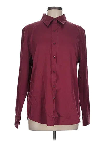 Pre-owned Assorted Brands Long Sleeve Button Down Shirt In Burgundy