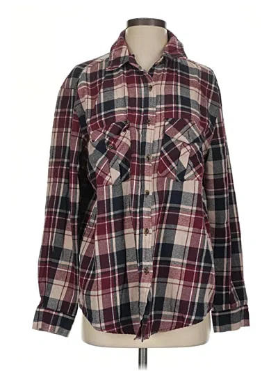 Pre-owned Assorted Brands Long Sleeve Button Down Shirt In Burgundy
