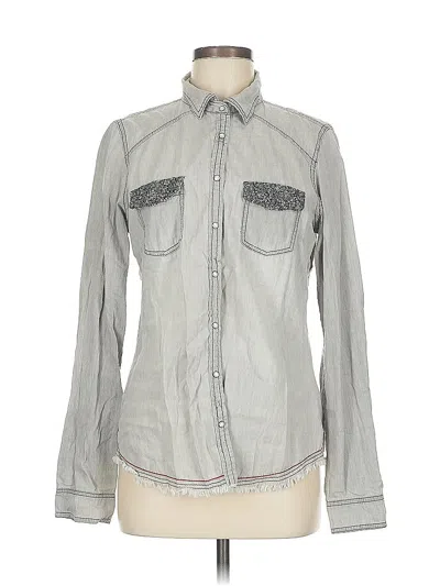 Pre-owned Assorted Brands Long Sleeve Button Down Shirt In Gray