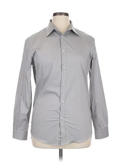 Pre-owned Assorted Brands Long Sleeve Button Down Shirt In Gray