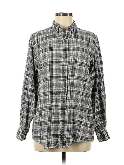 Pre-owned Assorted Brands Long Sleeve Button Down Shirt In Gray