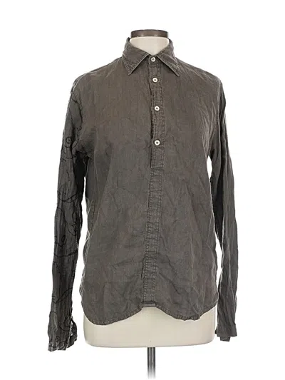 Pre-owned Assorted Brands Long Sleeve Button Down Shirt In Gray