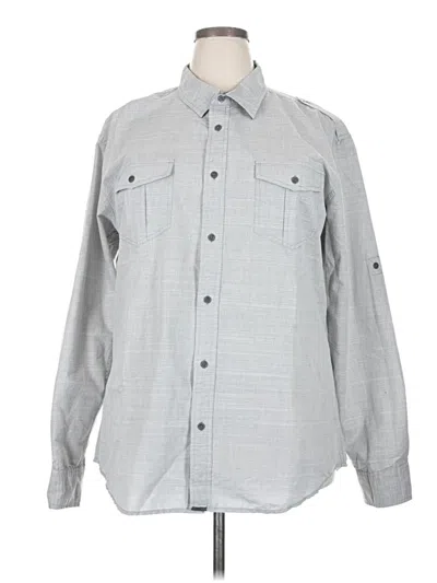 Pre-owned Assorted Brands Long Sleeve Button Down Shirt In Gray